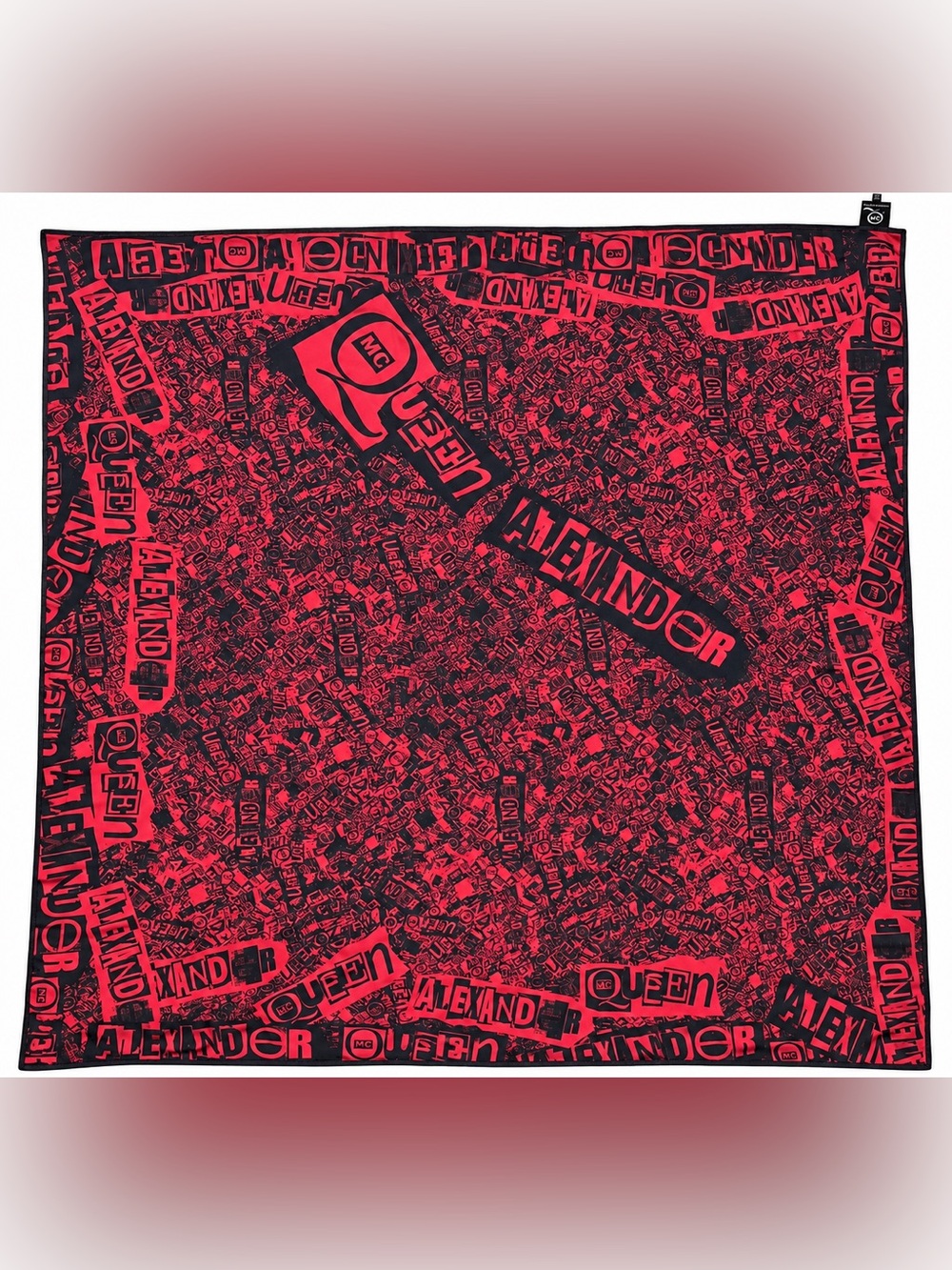 McQ Alexander McQueen Graffiti Logo Print Oversized Scarf Red Black